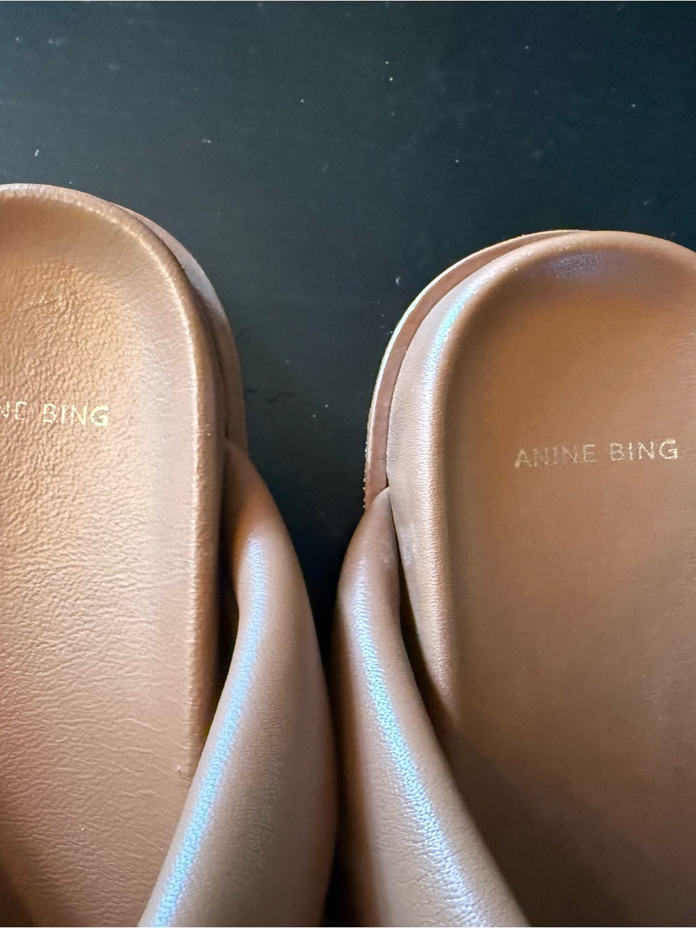 Anine Bing Cognac Padded Crossover Slide Sandals 39 - Picture 4 of 6